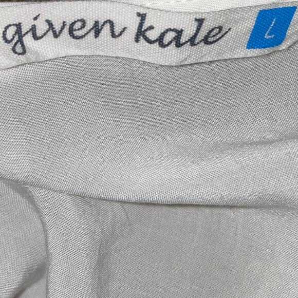 Given Kale Embroidered V-Neck Sleeveless Boho Indie Blouse White Size Large - Picture 5 of 5